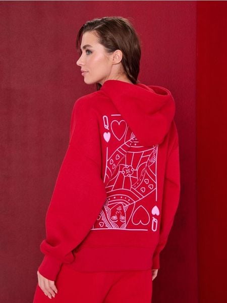 Bluza z nadrukiem na plecach - czerwony. Czerwone bluzy damskie Sinsay, l, bez wzorów, bez kaptura. W wyprzedaży za 29.99 zł.