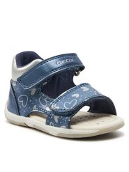 Geox Sandały B Sandal Tapuz Girl B450YA 054AJ C4206 Niebieski. Niebieskie sandały dziewczęce Geox, ze skóry, bez zapięcia. Za 219.99 zł.