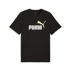 Męska koszulka Essentials z dwukolorowym logo No. 1 PUMA. Czarne koszulki sportowe męskie Puma, m, bez wzorów, z gumy, bez kołnierzyka, bez ramiączek, do biegania. W wyprzedaży za 89.00 zł.