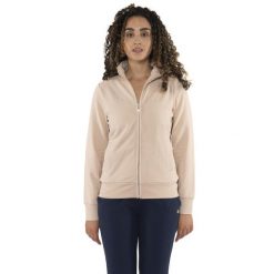 Bluza ciepła z pełny zamek błyskawiczny na czas wolny. Brązowe bluzy damskie LEONE 1947 APPAREL, bez wzorów, z bawełny, bez kaptura, na fitness i siłownię. W wyprzedaży za 164.19 zł.