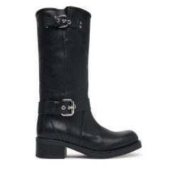 Kozaki Weekend Max Mara. Czarne kozaki damskie Weekend Max Mara, bez obcasa, na płaskiej podeszwie. Za 2,134.00 zł.