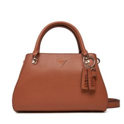 Torebka Guess. Brązowe torebki do ręki damskie Guess, z aplikacjami, klasyczne, bez dodatków. Za 409.99 zł.