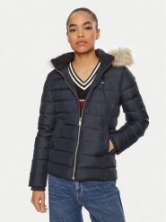 Tommy Jeans Kurtka puchowa Basic DW0DW18312 Granatowy Slim Fit. Niebieskie kurtki damskie Tommy Jeans, s, bez wzorów, z jeansu, bez kaptura. Za 819.99 zł.