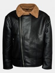 Redefined Rebel Kurtka z imitacji skóry 225095 Czarny Regular Fit. Czarne kurtki męskie Redefined Rebel, m, bez wzorów, ze skóry, bez kaptura. Za 739.99 zł.