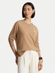 LAUREN RALPH LAUREN Sweter 200P03371500 Beżowy ciemny Relaxed Fit. Brązowe swetry damskie Lauren Ralph Lauren, s, bez wzorów, z kaszmiru, bez kołnierzyka, bez ramiączek, bez kaptura. Za 1,899.00 zł.