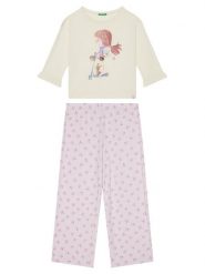 United Colors Of Benetton Piżama 3Y5E0P08B Różowy Regular Fit. Czerwone bielizna dla dziewczynek United Colors Of Benetton, bez wzorów, z wiskozy. Za 129.99 zł.