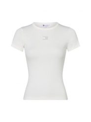 Tommy Jeans Koszulka Kobiety Bawełna biały, L. Białe t-shirty damskie Tommy Jeans, l, bez wzorów, z bawełny, bez kołnierzyka. Za 169.95 zł.