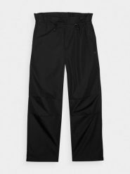 4F Spodnie casual parachute oversize damskie - czarne XL. Czarne spodnie materiałowe damskie 4f, l, bez wzorów, z bawełny. W wyprzedaży za 59.99 zł.