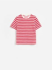T-shirt z bawełną - wielobarwny. T-shirty damskie Reserved, l, bez wzorów, z bawełny, bez kołnierzyka. Za 79.99 zł.