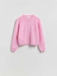 Kardigan z wełną i moherem - różowy. Czerwone kardigany damskie Reserved, l, bez wzorów, z dzianiny. Za 299.99 zł.