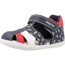 Sandały GEOX B ELTHAN B Niebieski. Niebieskie sandały męskie Geox, z syntetyku, bez zapięcia. Za 153.99 zł.