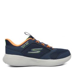 Sneakersy Skechers. Niebieskie trampki i tenisówki chłopięce Skechers, bez wzorów, bez zapięcia. Za 159.99 zł.