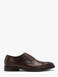 Ciemnobrązowe półbuty męskie MIKO. Brązowe półbuty na co dzień męskie Ryłko, z materiału, eleganckie, bez zapięcia. Za 449.99 zł.