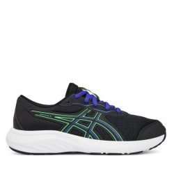 Buty do biegania Asics. Czarne buty sportowe dziewczęce Asics, bez wzorów, bez zapięcia, do biegania. Za 299.99 zł.