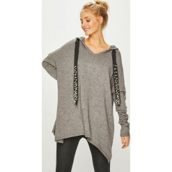 Answear - Sweter. Szare swetry damskie ANSWEAR, z dzianiny, z kapturem. Za 149.90 zł.
