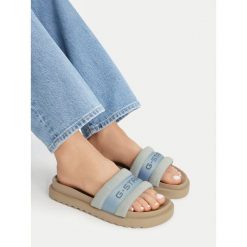 Klapki G-Star. Niebieskie klapki damskie G-Star, bez wzorów, retro, bez obcasa. Za 90.99 zł.