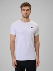 T-shirt męski bawełniany 4F 4FWMM00TTSHM3340. Czarne t-shirty męskie 4f, m, bez wzorów, z bawełny, klasyczne, bez kołnierzyka. Za 39.99 zł.