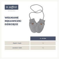 Zaffiro - Rękawiczki dziecięce Wełna premium 0-12m Beige U. Brązowe rękawiczki dziecięce Zaffiro, bez wzorów, z wełny. Za 89.25 zł.