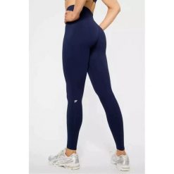 FABLETICS Damskie Legginsy Sportowe Wysoki Stan Seamless Scrunch. Niebieskie legginsy damskie FABLETICS, l, bez wzorów, z materiału, z podwyższonym stanem, długie, na fitness i siłownię. Za 299.99 zł.