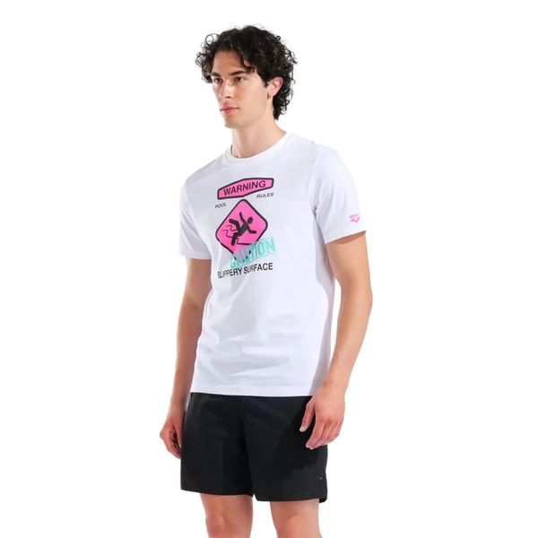 T-shirt Arena Slippery. Białe t-shirty męskie Arena, m, bez wzorów, z bawełny, klasyczne, bez kołnierzyka. Za 189.50 zł.