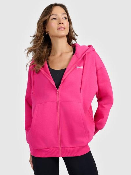 4F Bluza dresowa rozpinana z kapturem damska - różowa S. Czerwone bluzy damskie 4f, s, bez wzorów, z dresówki, z kapturem. Za 189.99 zł.