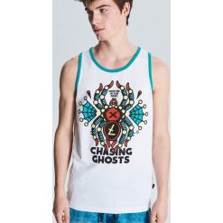 Tank top z nadrukiem - Biały. T-shirty męskie marki Cropp. Za 29.99 zł.