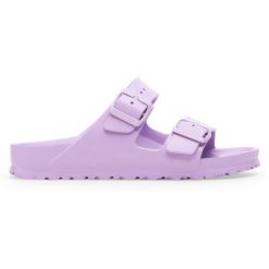 Klapki damskie Birkenstock Arizona Eva. Białe klapki damskie Birkenstock, bez wzorów, z materiału, klasyczne, bez obcasa. Za 347.00 zł.