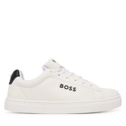 Sneakersy BOSS. Białe trampki i tenisówki chłopięce Boss, bez wzorów, bez zapięcia. Za 477.99 zł.