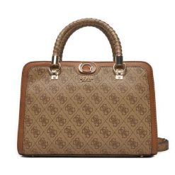 Torebka Guess. Brązowe torebki do ręki damskie Guess, z aplikacjami, klasyczne, bez dodatków. Za 359.99 zł.