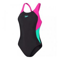 Damski kostium kąpielowy 1-częściowy Speedo Eco Colourblock Splice Muscleb. Czarne kostiumy jednoczęściowe damskie Speedo, bez wzorów, z materiału, do pływania. Za 269.00 zł.