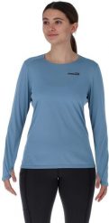 Bluza do biegania damska Inov-8 Performance Long Sleeve - blue grey/slate. Niebieskie bluzy sportowe damskie Inov-8, bez wzorów, bez kaptura, do biegania. Za 171.61 zł.