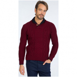 Sir Raymond Tailor Sweter Męski, M, Burgundowy. Czerwone swetry przez głowę męskie Sir Raymond Tailor, z wełny. W wyprzedaży za 199.00 zł.