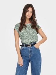 ONLY Bluzka Vic 15161116 Zielony Regular Fit. Zielone bluzki damskie Only, bez wzorów, z syntetyku, bez kołnierzyka, bez ramiączek. Za 39.99 zł.