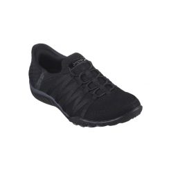 Buty sportowe Sneakersy damskie, Slip-ins: Breathe Easy - Roll With Me. Czarne obuwie sportowe damskie Skechers, bez wzorów, z gumy, trekkingowe, Skechers Sport. Za 299.99 zł.