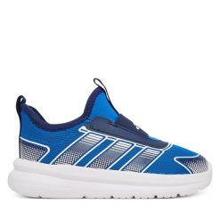 Sneakersy adidas. Niebieskie trampki i tenisówki chłopięce Adidas, bez wzorów, bez zapięcia. Za 149.99 zł.
