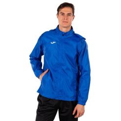 Męska Wodoodporna Kurtka Piłkarska Iris. Niebieskie kurtki męskie Joma, m, bez wzorów, z materiału, z kapturem. Za 158.99 zł.