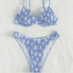 Bikini push-up plażowe z delikatnymi ramiączkami Salwa. Niebieskie bikini damskie Intica, l, bez wzorów. Za 129.00 zł.