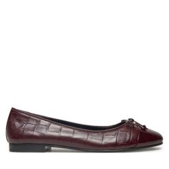 Baleriny Tory Burch. Czerwone baleriny damskie Tory Burch, bez wzorów, bez obcasa. Za 879.99 zł.