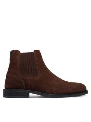 Tommy Hilfiger Sztyblety Corporate Dressy Suede Chelsea FM0FM05953 Brązowy. Brązowe botki męskie Tommy Hilfiger, bez wzorów, ze skóry, bez zapięcia. Za 649.99 zł.