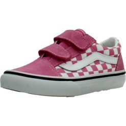 Buty VANS OLD SKOOL V CHECKERBOA Rose. Czerwone obuwie sportowe damskie Vans, bez wzorów, ze skóry, na fitness i siłownię, Vans Old Skool. Za 203.99 zł.