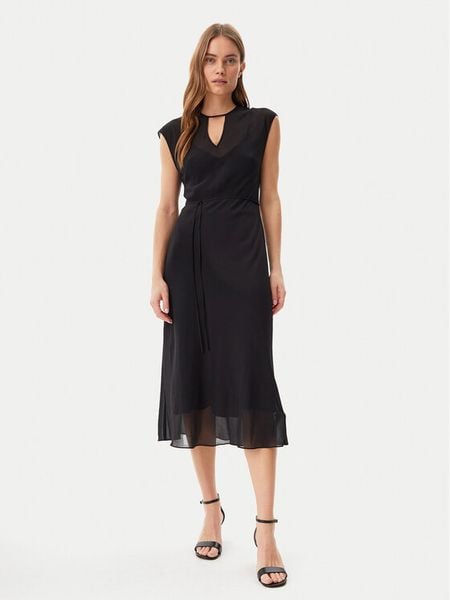 Calvin Klein Sukienka koktajlowa K20K208366 Czarny Regular Fit. Czarne sukienki damskie Calvin Klein, bez wzorów, z syntetyku, wizytowe, bez kołnierzyka, bez ramiączek. Za 489.99 zł.
