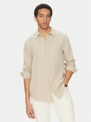 Guess Koszula M5GH85 WH831 Écru Regular Fit. Koszule męskie Guess, m, z aplikacjami, z bawełny, bez kołnierzyka, bez ramiączek. Za 219.99 zł.