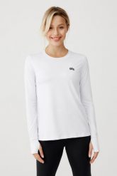 Damska koszulka sportowa Rough Radical Fun Ls. Białe koszulki sportowe damskie ROUGH RADICAL, xl, bez wzorów, z elastanu, bez kołnierzyka, bez ramiączek, na fitness i siłownię. Za 87.20 zł.