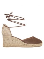 Castañer Espadryle Carina 21741 Brązowy. Brązowe sandały damskie Castañer, bez wzorów, ze skóry, bez obcasa, bez zapięcia. Za 769.99 zł.
