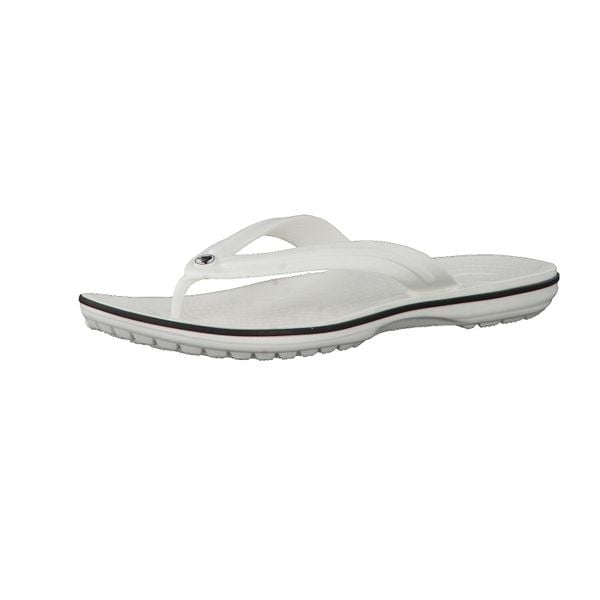 Japonki damskie Crocs Crocband Flip. Białe klapki damskie Crocs, bez wzorów, z materiału, eleganckie, bez obcasa. W wyprzedaży za 149.00 zł.