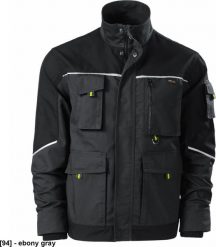 RIMECK Ranger W53 - ADLER - Kurtka robocze męska, 270 g/m, 65% poliester, 35% bawełna, - ebony gray 60/62. Szare kurtki męskie RIMECK, m, bez wzorów, z bawełny, bez kaptura. Za 173.51 zł.
