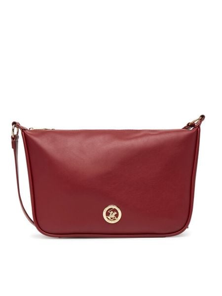 Beverly Hills Polo Club Torebka C-BHPC-L-001-08 Bordowy. Czerwone listonoszki damskie Beverly Hills Polo Club, bez wzorów, z materiału, bez dodatków. Za 159.99 zł.