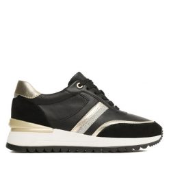 Sneakersy Geox. Czarne trampki i tenisówki chłopięce Geox, bez wzorów, bez zapięcia. Za 179.99 zł.