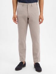 Nils Sundström Spodnie z zawartością lnu Mężczyźni Modern Fit Bawełna brązowy, 58. Brązowe eleganckie spodnie męskie Nils Sundström, m, bez wzorów, z bawełny. Za 139.95 zł.