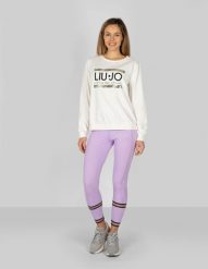 Trussardi Sport Legginsy | 44P00014 | Kobieta | Fioletowy. Fioletowe legginsy damskie Trussardi, s, z aplikacjami, z elastanu. W wyprzedaży za 169.00 zł.